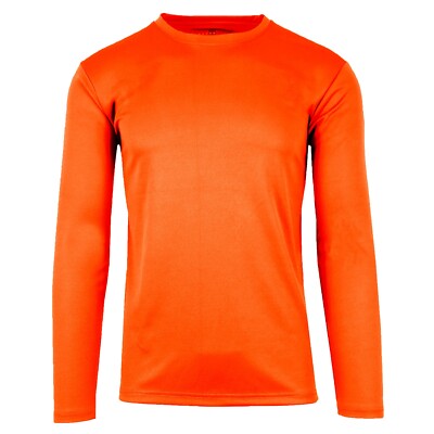 Mens Long Sleeve Crew Neck Performance Tees Layer Lounge Gym Work Casual Colors