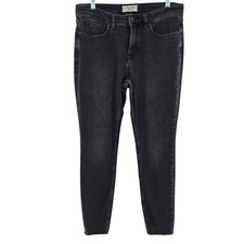 Free People We The Free Jeans Women's Sz 30 High Rise Skinny Black Raw Hem