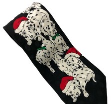 Addiction Dalmatian Puppies Mens Christmas Tie Black 100 Silk