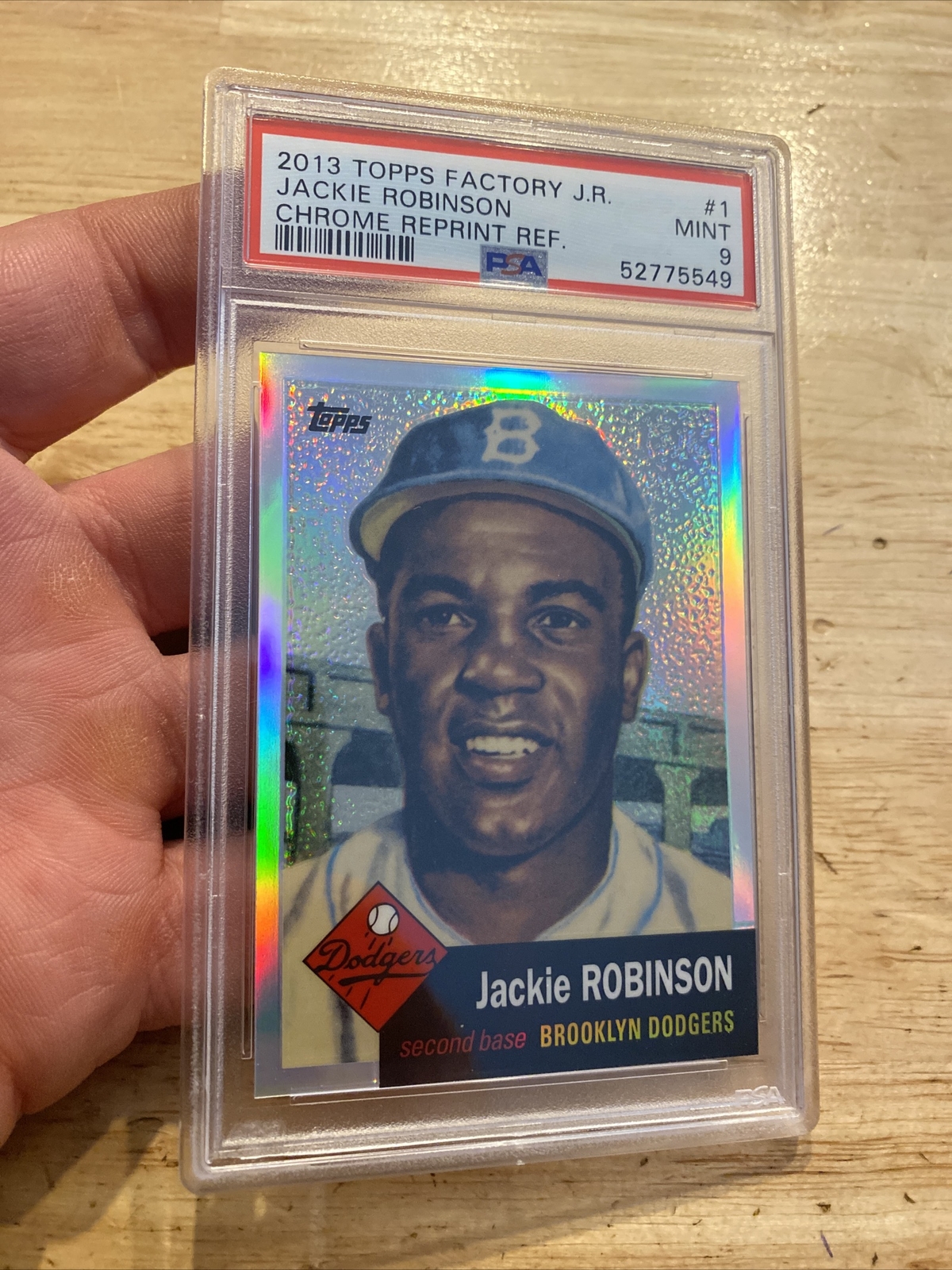 Jackie Robinson PSA 9 Mint Topps Factory REFRACTOR Dodgers Baseball ...