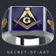 Miniaturansicht 10  - Freimaurer Ring Masonic Blue Lodge 925 Sterling Silver Gelbgold-Plattiert Herren