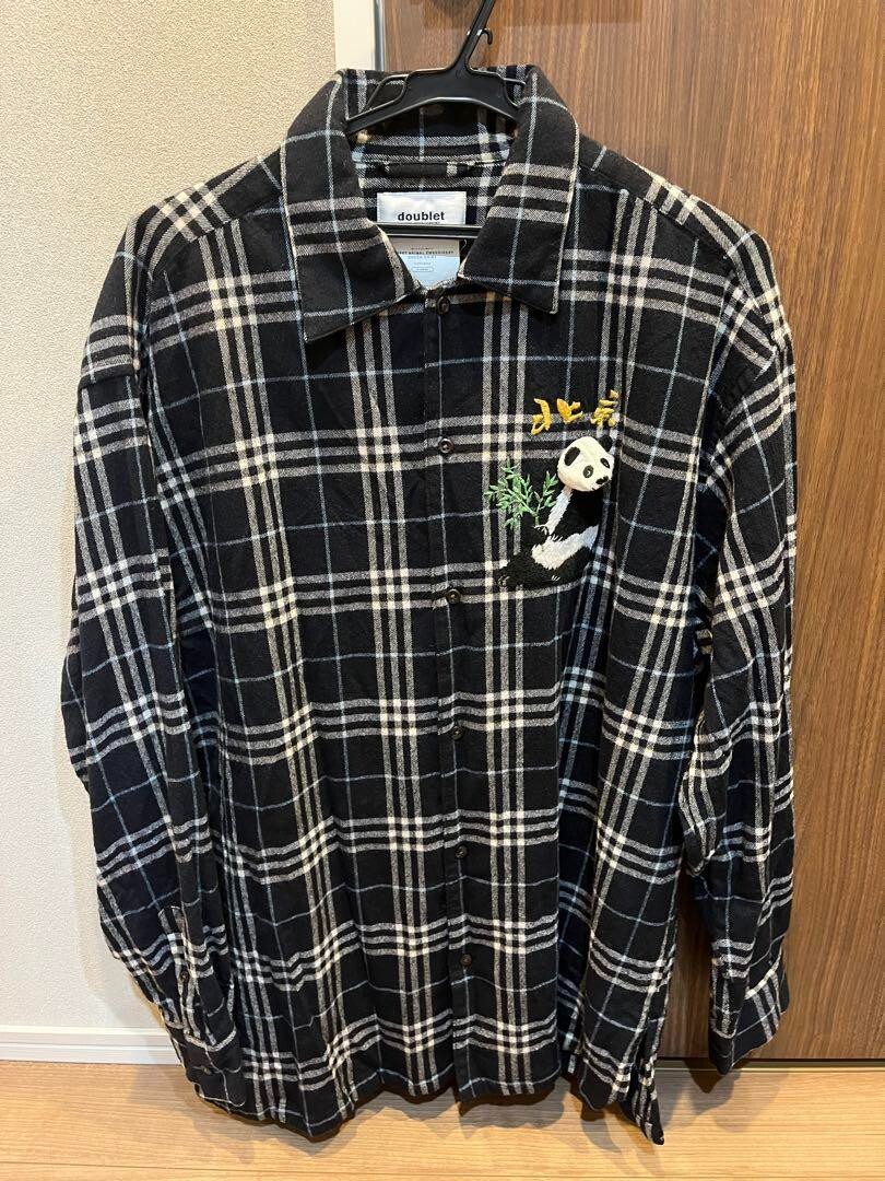 トップス doublet PUPPET ANIMAL EMBROIDERY SHIRT doublet PUPPET ANIMAL EMBROIDERY Long Sleeve Check Shirt size M