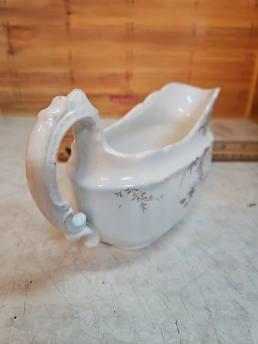 Ancien bateau à sauce en porcelaine Alfred Meakin ; motif fleurs - Photo 7/9