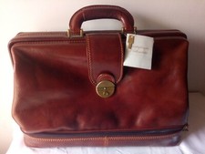 borsa da medico in pelle primo fiore, con vano sottofondo, nuova con etichetta