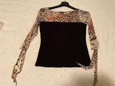 ROCCOBAROCCO - DAMEN SHIRT SCHWARZ und GEPARDATA - Gr. 42