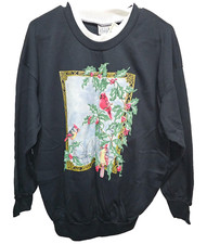 Basic Additions. FLO NEW  Woman's Vintage Printed Sweat top size X Navy Cardinals