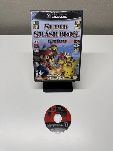 Super Smash Bros. Melee (Nintendo Gamecube, 2001) Black Label First Print Tested