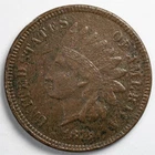 1873 Indian Head Penny Cent Closed 3 Extremely Fine (XF) - Damaged