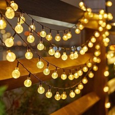 SOLAR POWERED String Lights LED Retro Bulb Garden Outdoor Fairy Ball Hangin Lamp