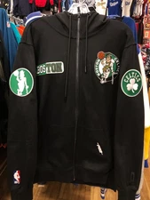 BOSTON CELTICS  NBA  MENS  HOODY PRO STANDARD BRAND BLACK/GREEN ZIP UP