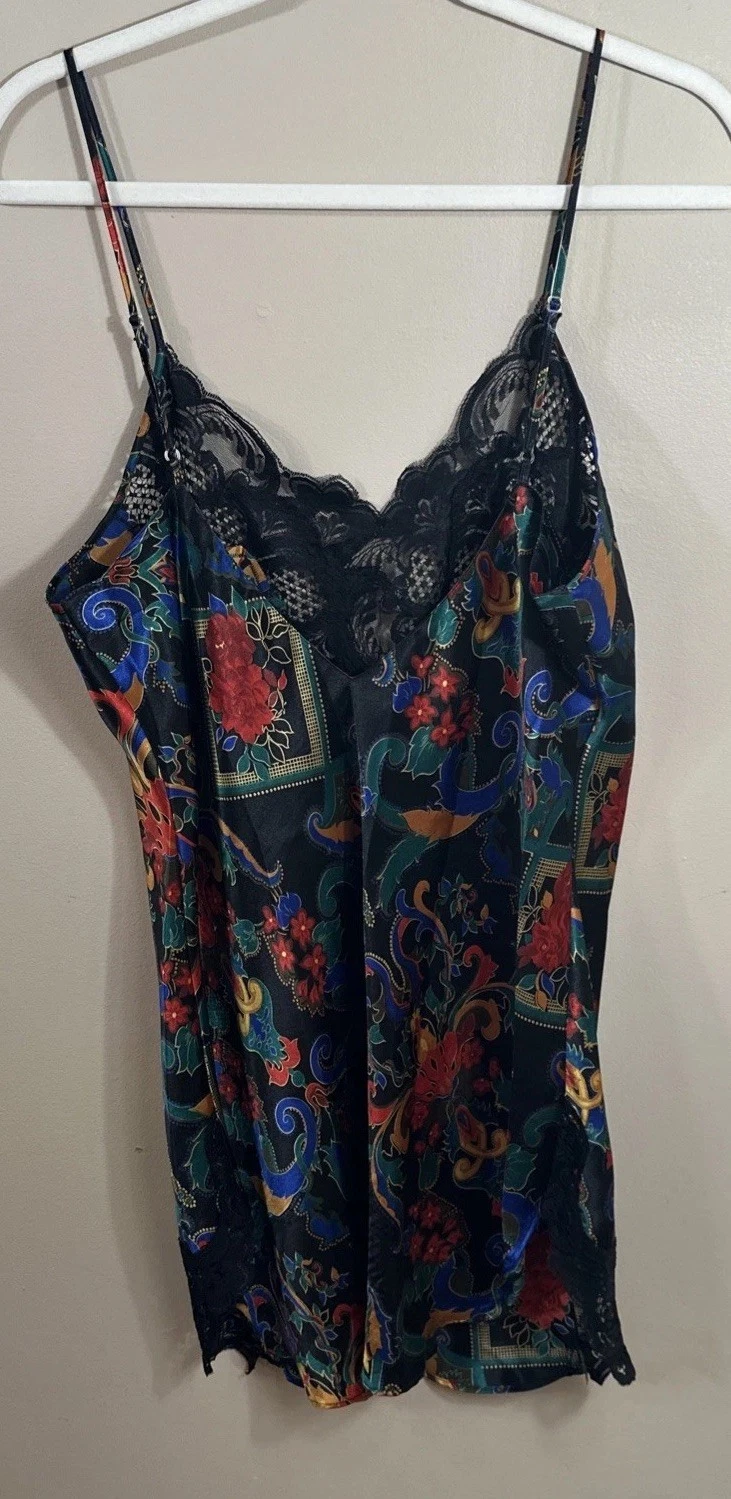 UNDERCOVER Abito vestito slip lingerie pizzo nero Victoria's Secret etichetta oro vintage taglia med