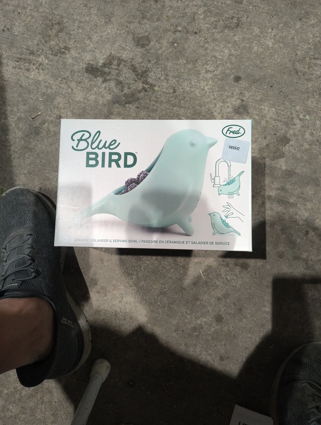 Genuine Fred BLUE BIRD Ceramic Colander Rinse and Serve New in Box D