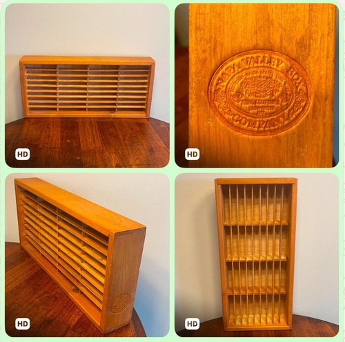Vintage Napa Valley Box Company 36 Cassette Tape Wood Storage Holder Wall Rack