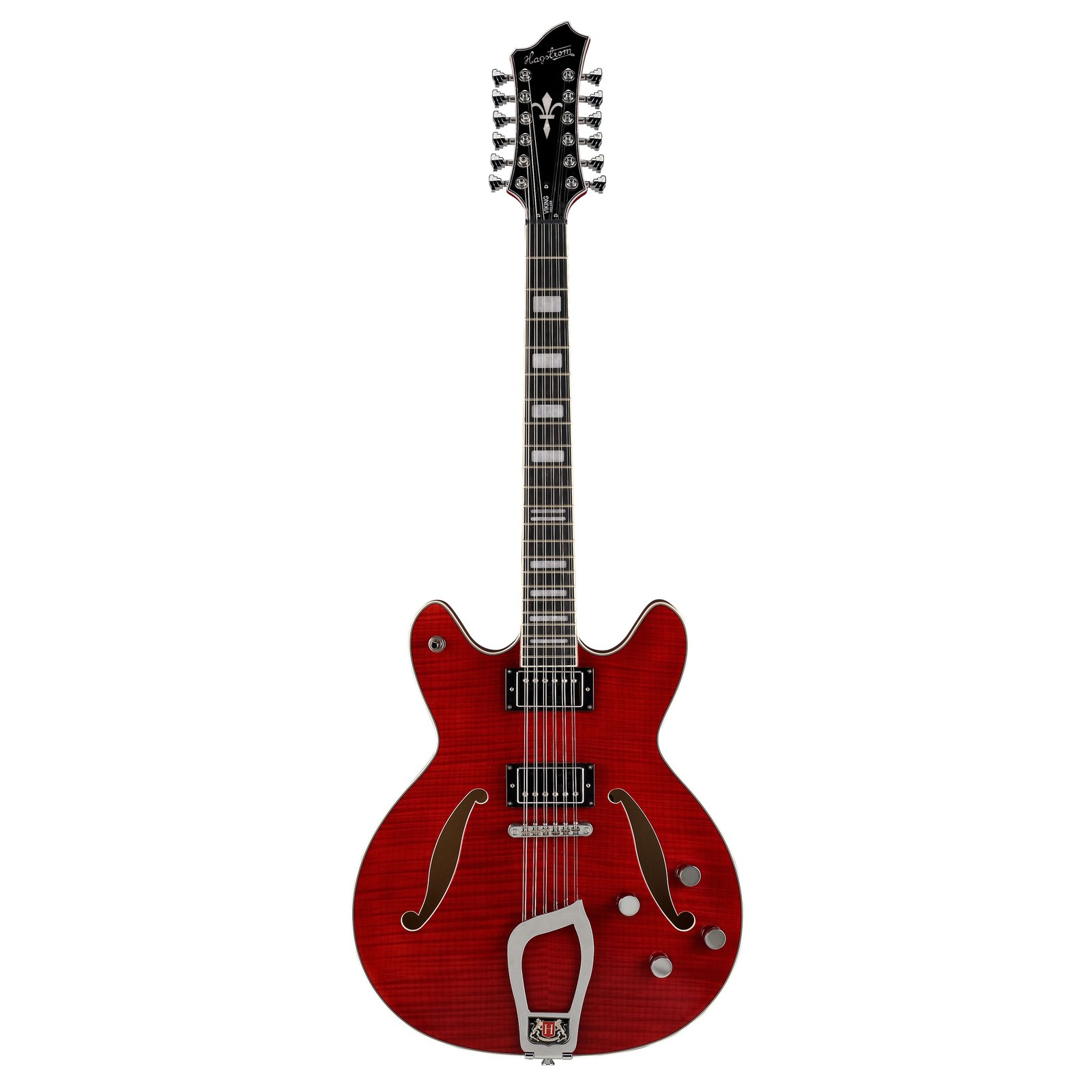 Hagstrom Viking Deluxe 12-струнная прозрачная гитара из дикой вишни