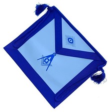 FREEMASON Blue Lodge Master Mason Masonic Square Compass Tassels APRON