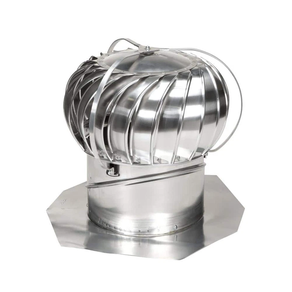 Turbina eólica de techo de ventilación de aire de 14" de aluminio con soporte externo acabado de molino sin alimentación Foto 3 de 4