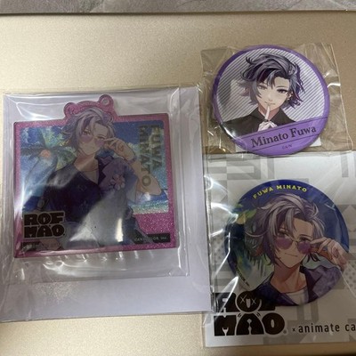 Minato Fuwa Animate Cafe Collaboration Acrylic Keychain & 2 Types of Can Badges
