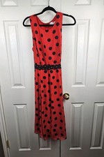 Emma & Michelle Red & Black Polka Dot Dress Sz 10 Rockabilly Pinup Girl Vixen