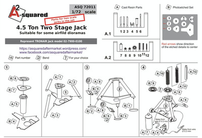 A-Squared AASQ72011 1:72 4,5 Ton Two Stage Jack Multi-Medium Set