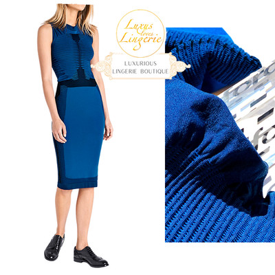 TRINITY DRESS by Wolford XS electric blue black Verführerisch elegantes Kleid