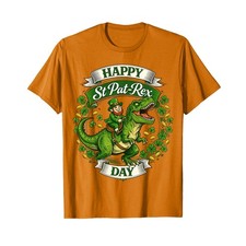 Dino St Patricks Day Kids Saint Patricks Boys Leprechaun T-Shirt