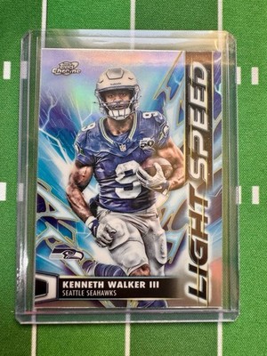 2025 Topps Chrome Cosmic Light Speed Kenneth Walker IIl No. LS-21 Seahawks