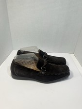 Men’s Stacy Adams Dark Brown Suede Slip-On Loafers with Bit Detail Size 10.5