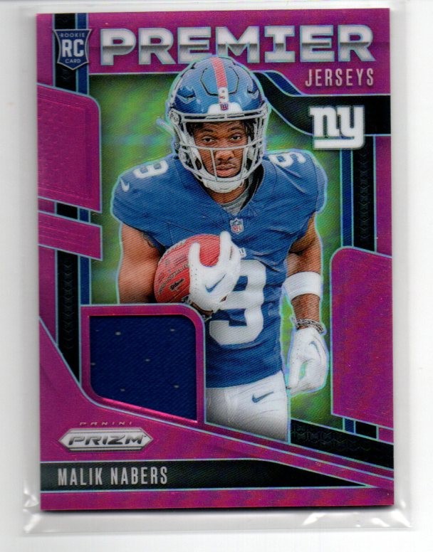 2024 Panini Prizm - Premier Jerseys Malik Nabers #PJ-MNS Pink Prizm (MEM, RC)