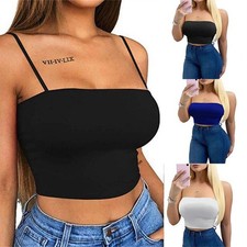 Sports Bra Small Sling Base Vest Tight U-Neck Low-Cut Navel Pure Color