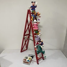 Vintage Mr Christmas Mickeys Tree Trimmers Animated Friends 4’ Ladder FOR PARTS
