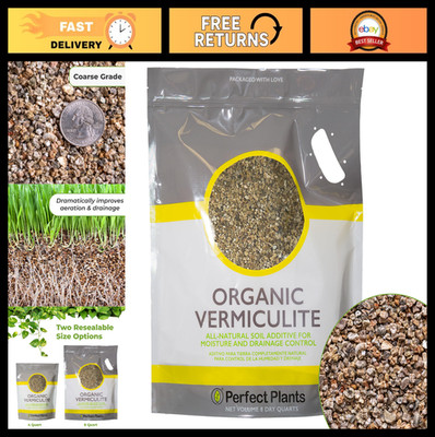 Organic Vermiculite - 8 Dry Quarts Natural Soil Additive for Potted Plants, Gard