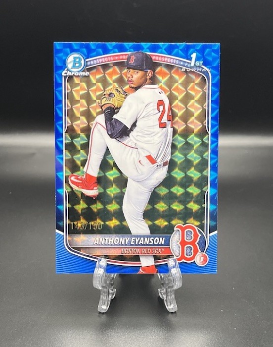 2025 BOWMAN DRAFT CHROME BLUE GEOMETRIC /150 ANTHONY EYANSON RC RED SOX BDC-116