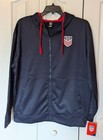 Official USA United States Soccer Jacket Hoodie  Navy/Red Men's Size XL*   NWT — photo 2