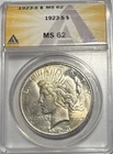 1923-S $1 Peace Silver Dollar ANACS MS 62 | Uncirculated UNC