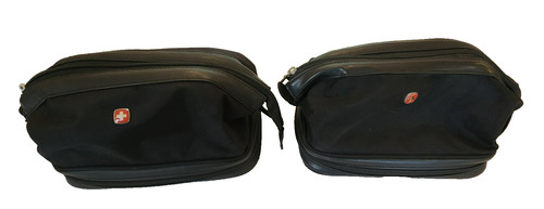 Pair of Two Swiss Gear Deluxe Framed Toiletry Bags in Black 8756