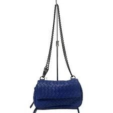Auth BOTTEGA VENETA Intrecciato - Blue Leather B********* Shoulder Bag