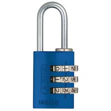 Abus 145/20 Blue Combination Padlock, Side, Blue/Silver