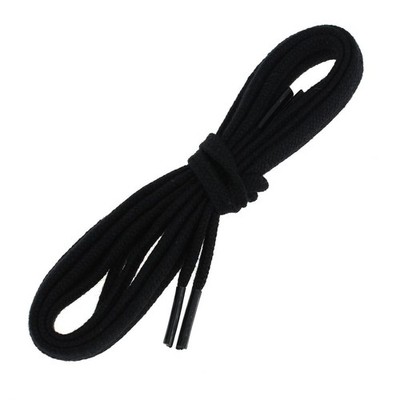 Les Lacets Français. Schnürsenkel flach und fein. 5mm, Baumwolle. Schwarz.  - 