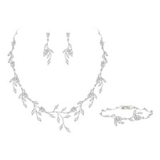 EVER FAITH Wedding Jewelry for Bride Women Bridesmaid, Sparkly Cubic Zirconia...