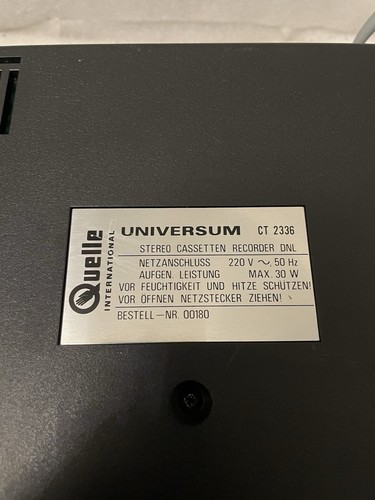 Cassettendeck Universum CT2336 Stereo Tapedeck Recorder Vintage Getestet ✅ - Bild 12 von 12
