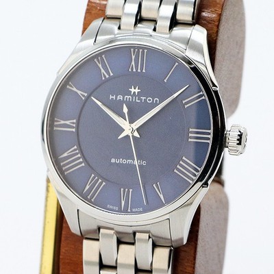 Hamilton Jazzmaster H425350 Automatic Watch 40mm Navy Dial Roman Index Men's