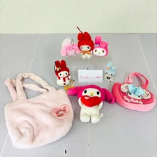 Sanrio My Melody Plush Bag Set Rabbit Pink Red Heart Soft Stuffed Toy Mascot JP