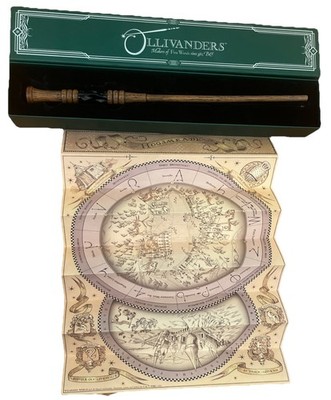 Harry Potter Universal Studios Hornbeam and Dragon Hearts Interactive Wand + Map