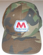 Vintage MARATHON OIL Camo West Michigan New Era 39 Thirty Flexfit Hat L/XL B109