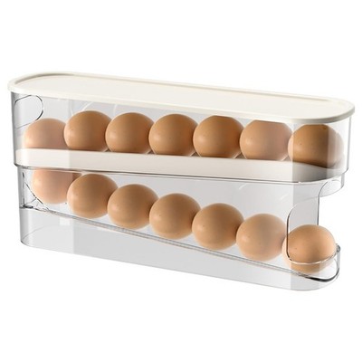 Auto Rolling Egg Holder for Fridge, Egg Dispenser/Organizer/Storage/Container...
