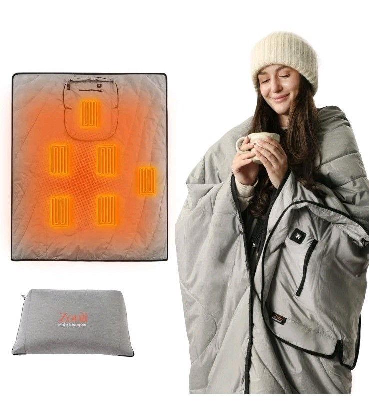 Battery Operated, Cordless Electric Throw 50x60 Camping Outd