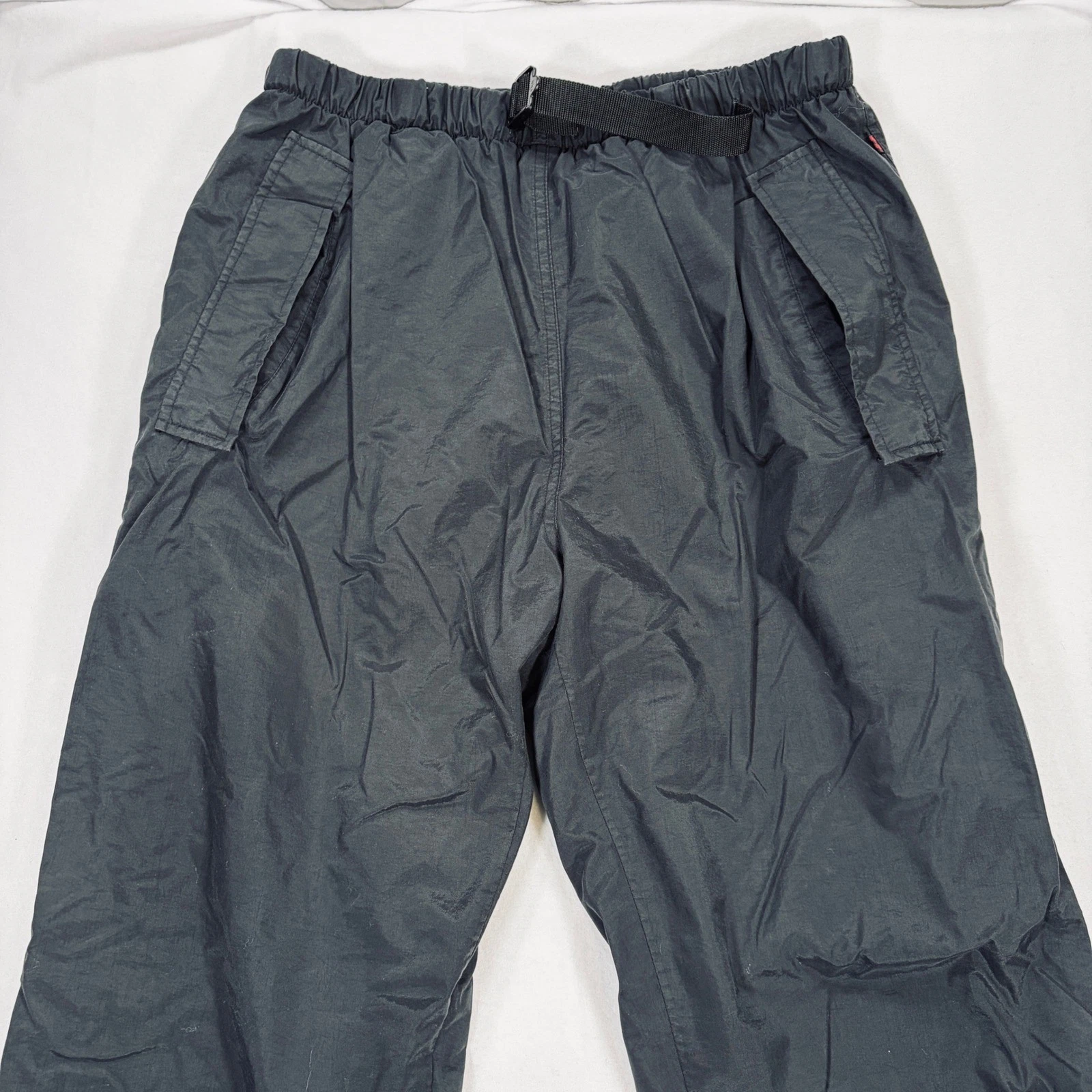 Woolrich Mens Black Nylon Hiking Pants Integrated Belt Zip Cuff Medium