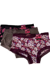 Maidenform 3 Pair One Fab Fit Boyshort Panties 2XL/9 Multi-Color 40760 NEW