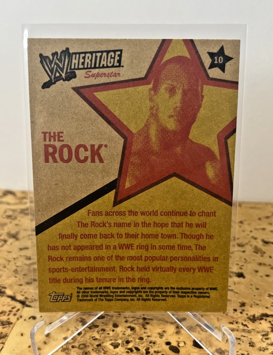 The Rock -2006 Topps Heritage II WWE wrestling (#10, Base) Dwayne Johnson, Samoa view 6