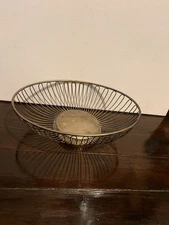 MCM Decor Silver Plated Wire Display Storage Container Fruit Basket